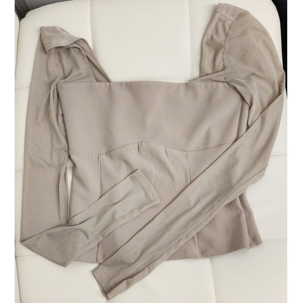 Mesh Sleeve Princess Sleeve Top - S